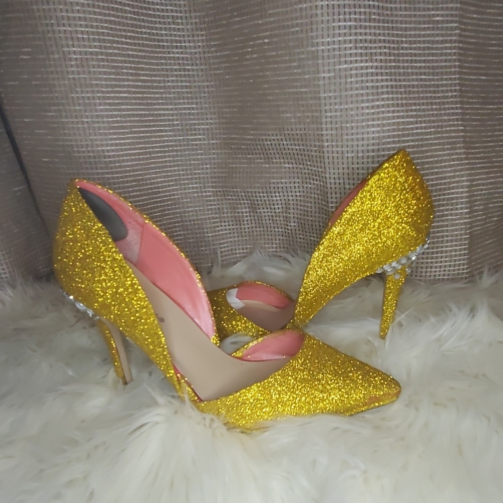 Custom Gold Glitter Heels